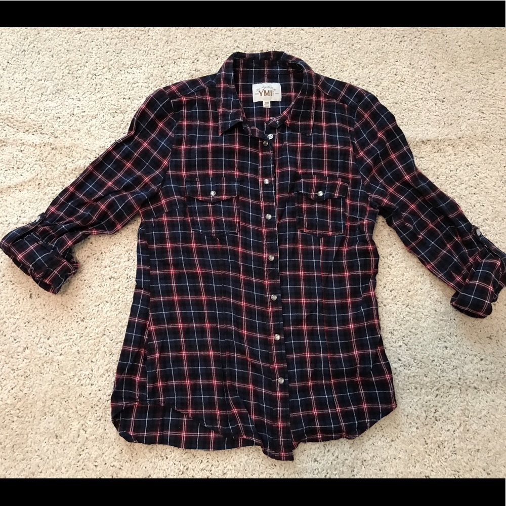 YMI Button Down Flannel Shirt.